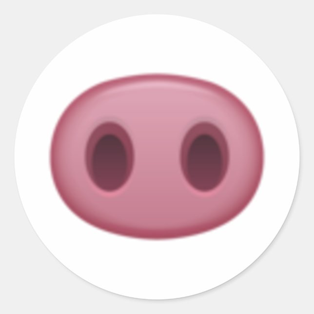 Pegatina Redonda Nariz de cerdo - Emoji (Anverso)