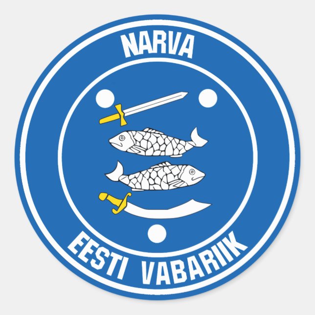 Pegatina Redonda Narva Round Emblem (Anverso)