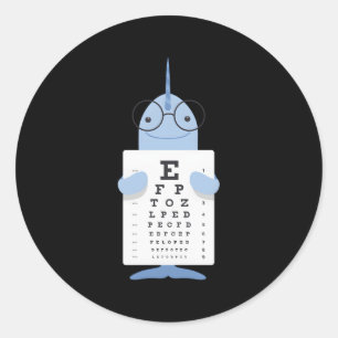 Pegatina Redonda Narwhal Eye Ch Médica