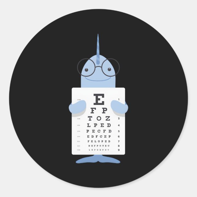 Pegatina Redonda Narwhal Eye Ch Médica (Anverso)