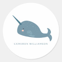 Narwhal lindo en azul personalizado