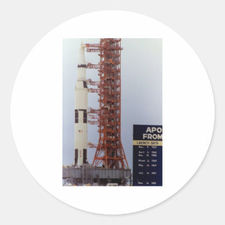 Pegatina Redonda NASA Apolo 15 Saturn V se lanza