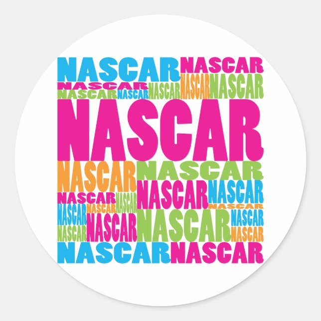 Pegatina Redonda NASCAR colorido (Anverso)