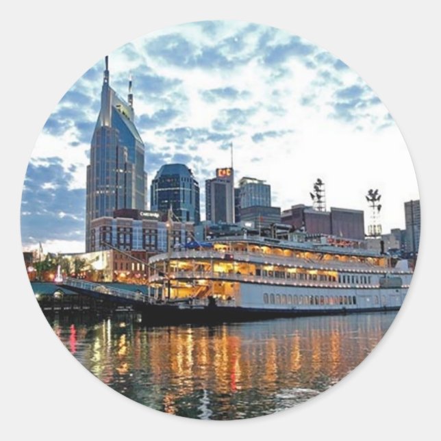 Pegatina Redonda Nashville (Anverso)