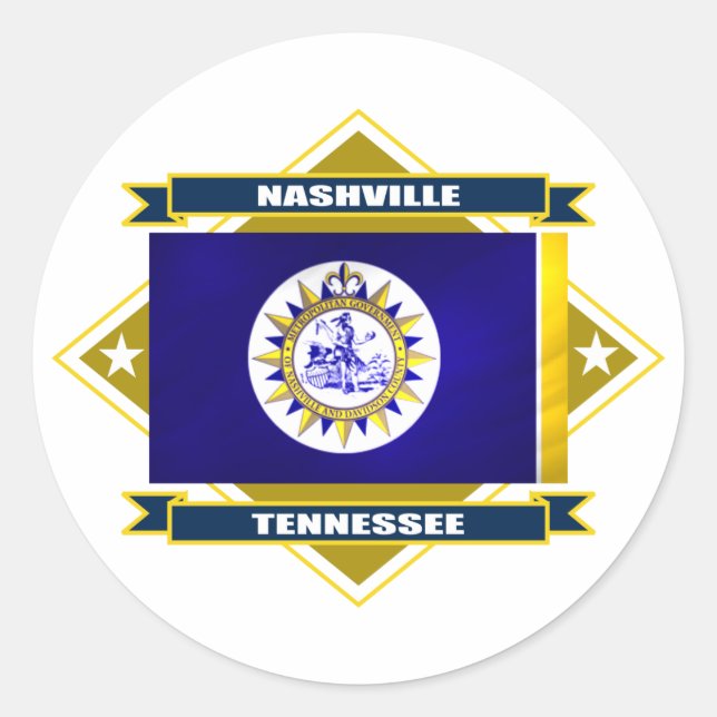 Pegatina Redonda Nashville Diamond (Anverso)