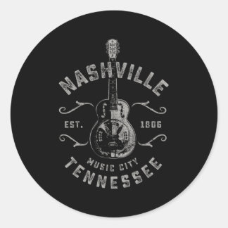 Pegatina Redonda Nashville Music City