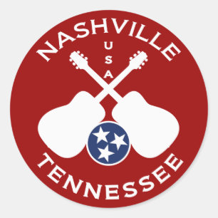 Pegatina Redonda Nashville, Tennessee EE. UU.