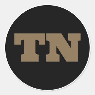 Pegatina Redonda Nashville (TN) - Negro x Oro x Blanco