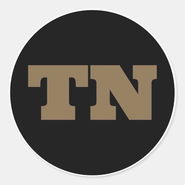 Pegatina Redonda Nashville (TN) - Negro x Oro x Blanco (Anverso)