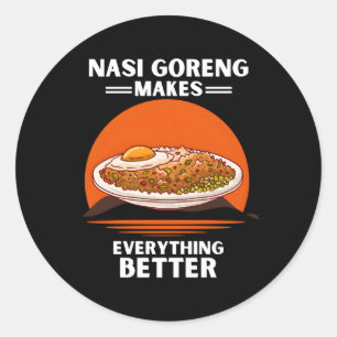 Pegatina Redonda Nasi Goreng hace todo mejor comida