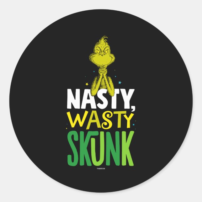 Pegatina Redonda Nasty Wasty Skunk  (Anverso)