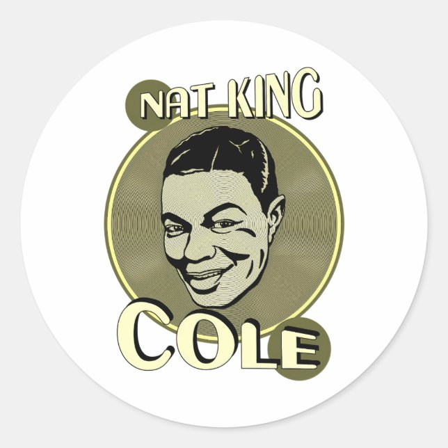 Pegatina Redonda Nat King Cole (Anverso)