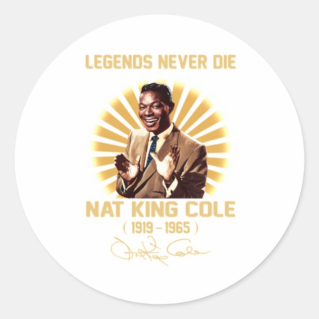 Pegatina Redonda Nat King Cole (Anverso)