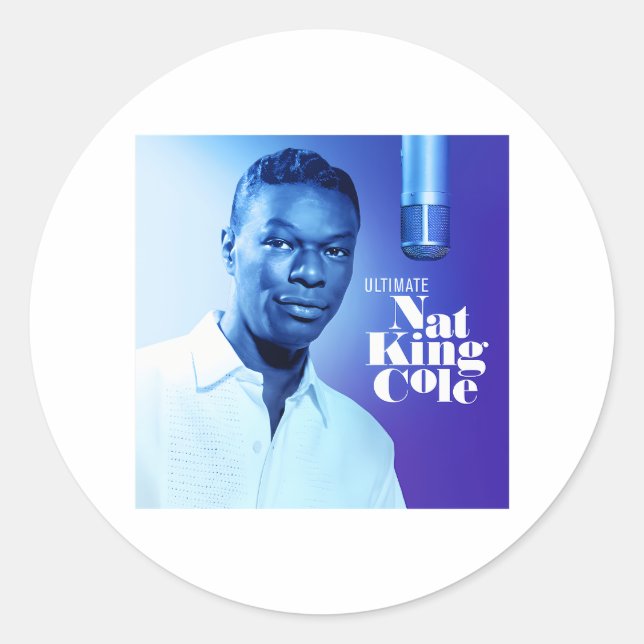 Pegatina Redonda Nat King Cole (Anverso)