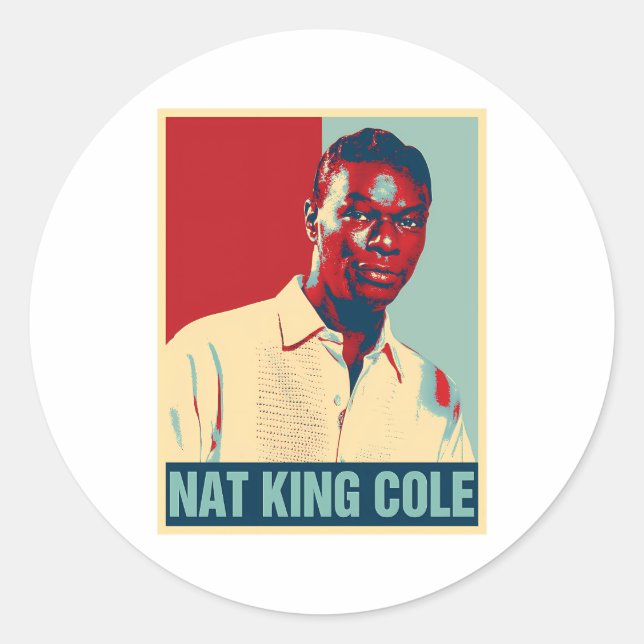 Pegatina Redonda Nat King Cole (Anverso)