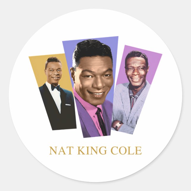 Pegatina Redonda Nat King Cole (Anverso)