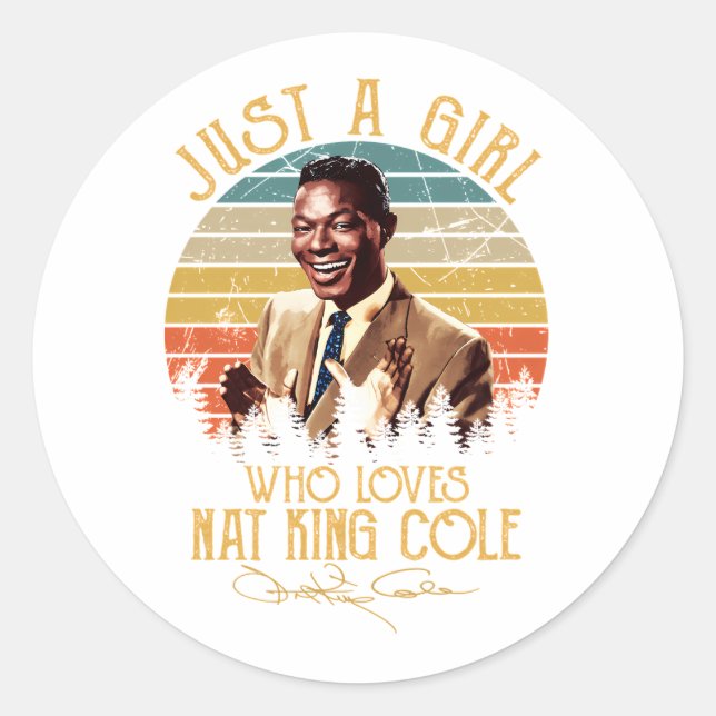 Pegatina Redonda Nat King Cole (Anverso)