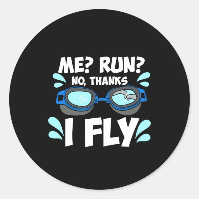 Pegatina Redonda Natación (Anverso)