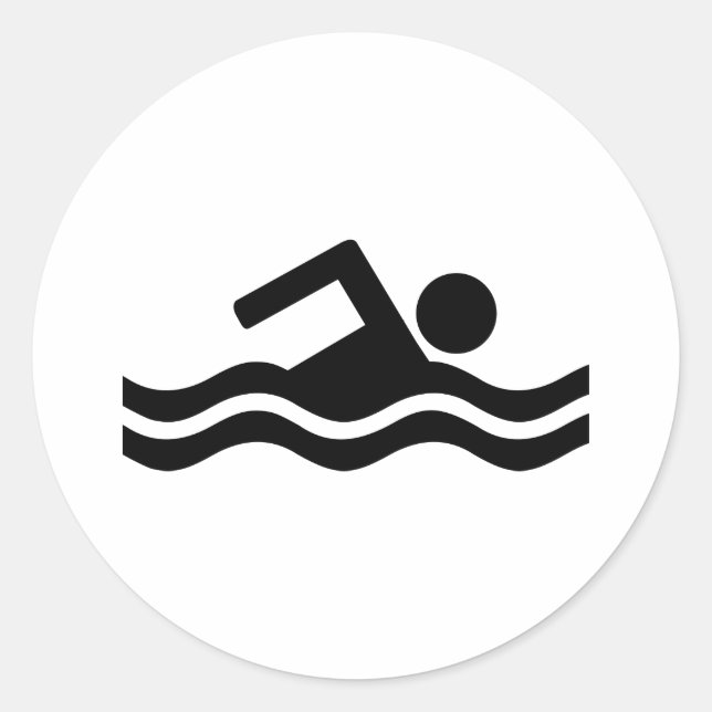 Pegatina Redonda Natación (Anverso)
