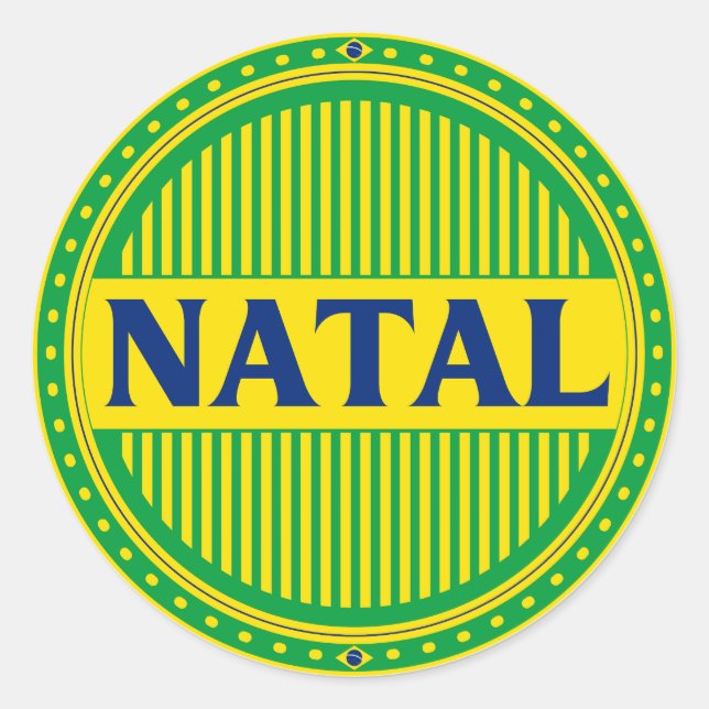 Pegatina Redonda Natal City Pride – Brazilian Identity (Anverso)