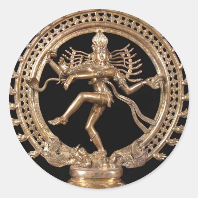 PEGATINA REDONDA NATARAJ HINDU GOD (Anverso)