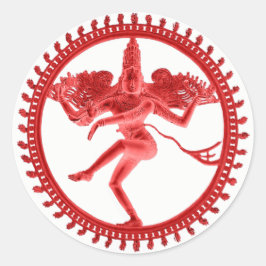 Pegatina Redonda Nataraja roja