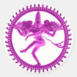 Pegatina Redonda Nataraja rosa