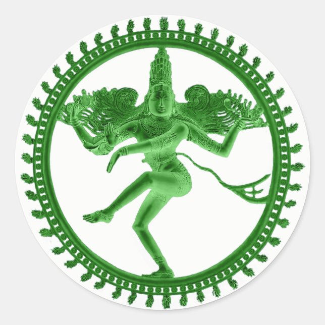 Pegatina Redonda Nataraja verde (Anverso)