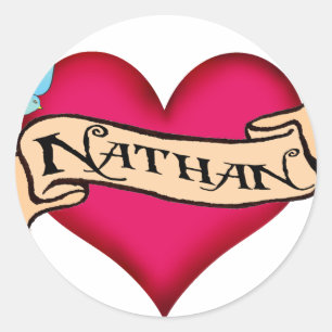 Pegatina Redonda Nathan - camisetas y regalos de encargo del
