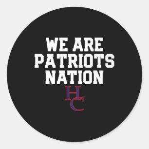 Pegatina Redonda Nation Hs con el logotipo de los patriotas del con