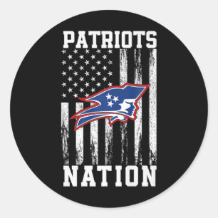 Pegatina Redonda Nation Hs con el logotipo de patriotas