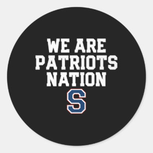 Pegatina Redonda Nation Hs, logo de los Patriotas del Sur de Parker