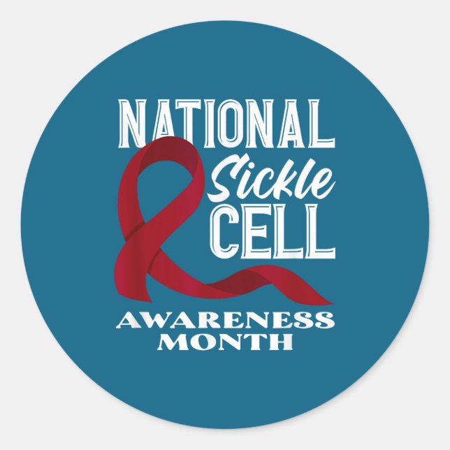 Pegatina Redonda National Sickle Cell Awareness Month  (Anverso)