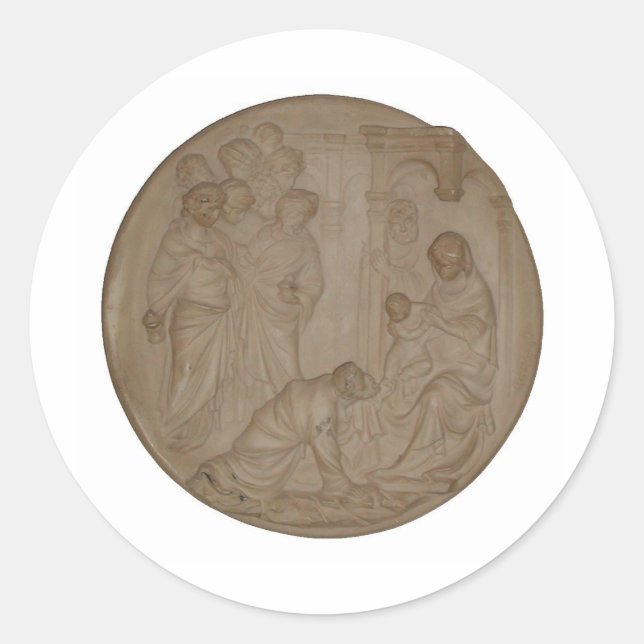 Pegatina Redonda natividad (Anverso)