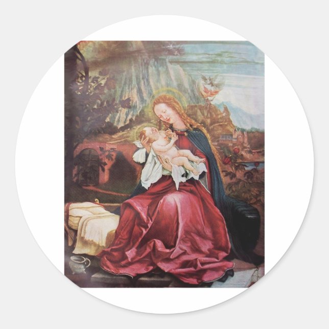 PEGATINA REDONDA NATIVIDAD CON ÁNGELES - MAGIA DE NAVIDADES (Anverso)