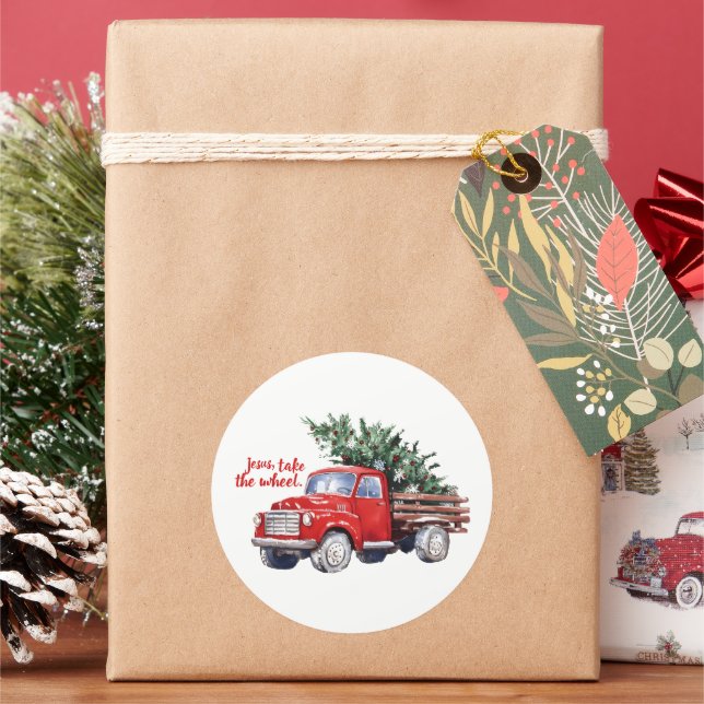 Pegatina Redonda Natividad cristiana de festividad navidad (Vacaciones)