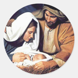 Pegatina Redonda Natividad / Lucas 2:11