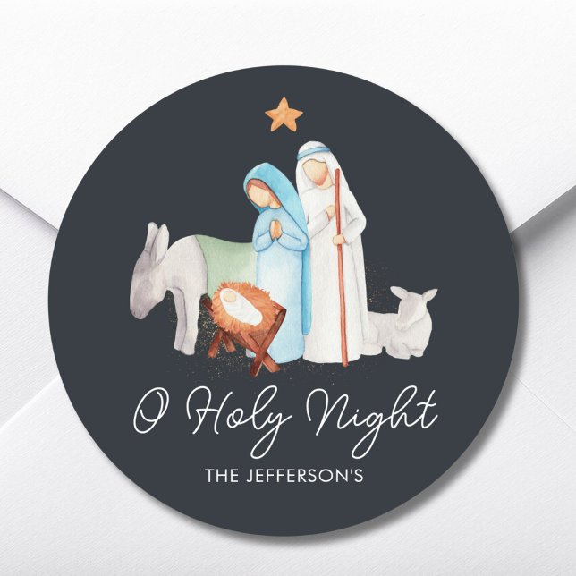 Pegatina Redonda Natividad Navidades religiosos (Subido por el creador)