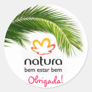 Pegatina Redonda natura-comesticos, Obrigada!
