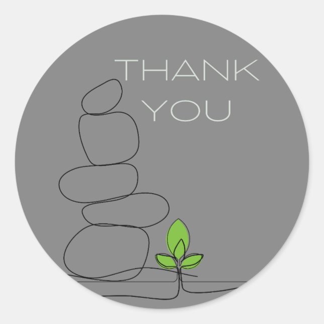 Pegatina Redonda Naturaleza, botánico, Minimalista, terrenal Gracia (Anverso)