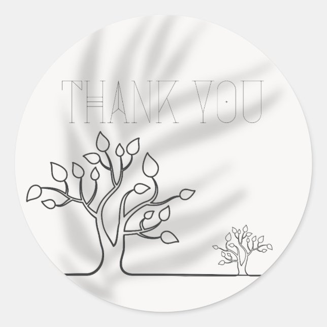 Pegatina Redonda Naturaleza, botánico, Minimalista, tierra Gracias  (Anverso)
