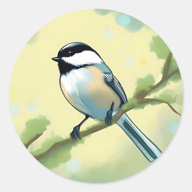 Pegatina Redonda Naturaleza de las aves de pollo (Anverso)