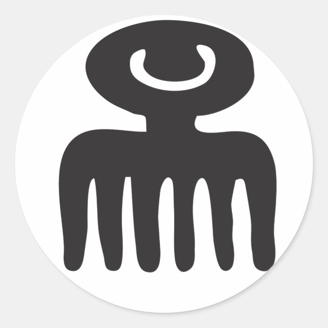 Pegatina Redonda Naturalmente rizado (Anverso)