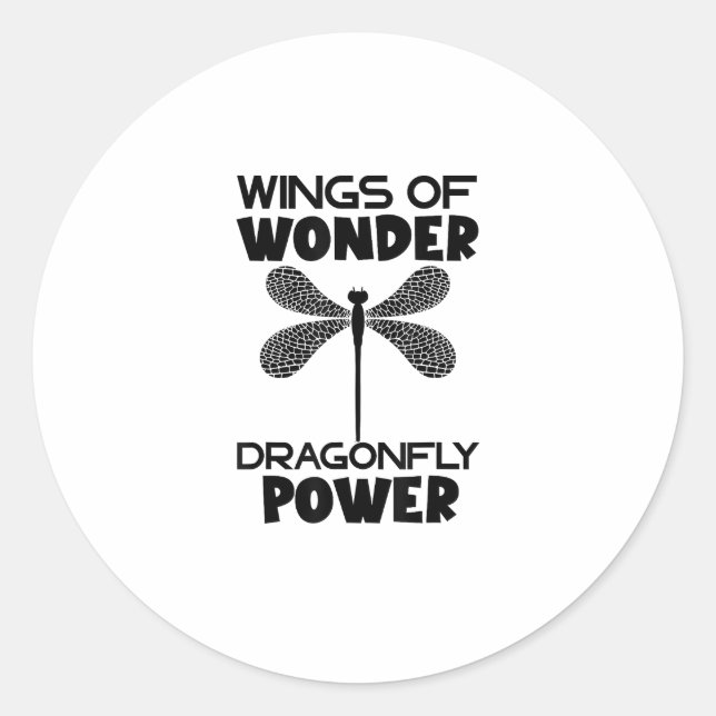 Pegatina Redonda Nature Insect Dragonflies Power Wings Of Wonder Dr (Anverso)