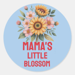 Pegatina Redonda Nature-Inspired Colorful Sunflower Nursery