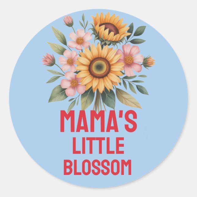 Pegatina Redonda Nature-Inspired Colorful Sunflower Nursery (Anverso)