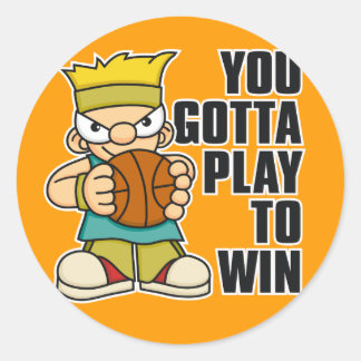 Pegatina Redonda Naughty Boy Basket Ball