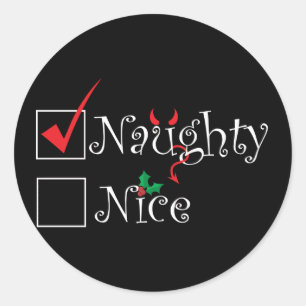 Pegatina Redonda Naughty Nice