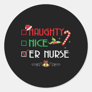 Pegatina Redonda Naughty Nice Er Grupo De Enfermeras Que Coinciden
