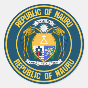 Pegatina Redonda Nauru Round Emblem